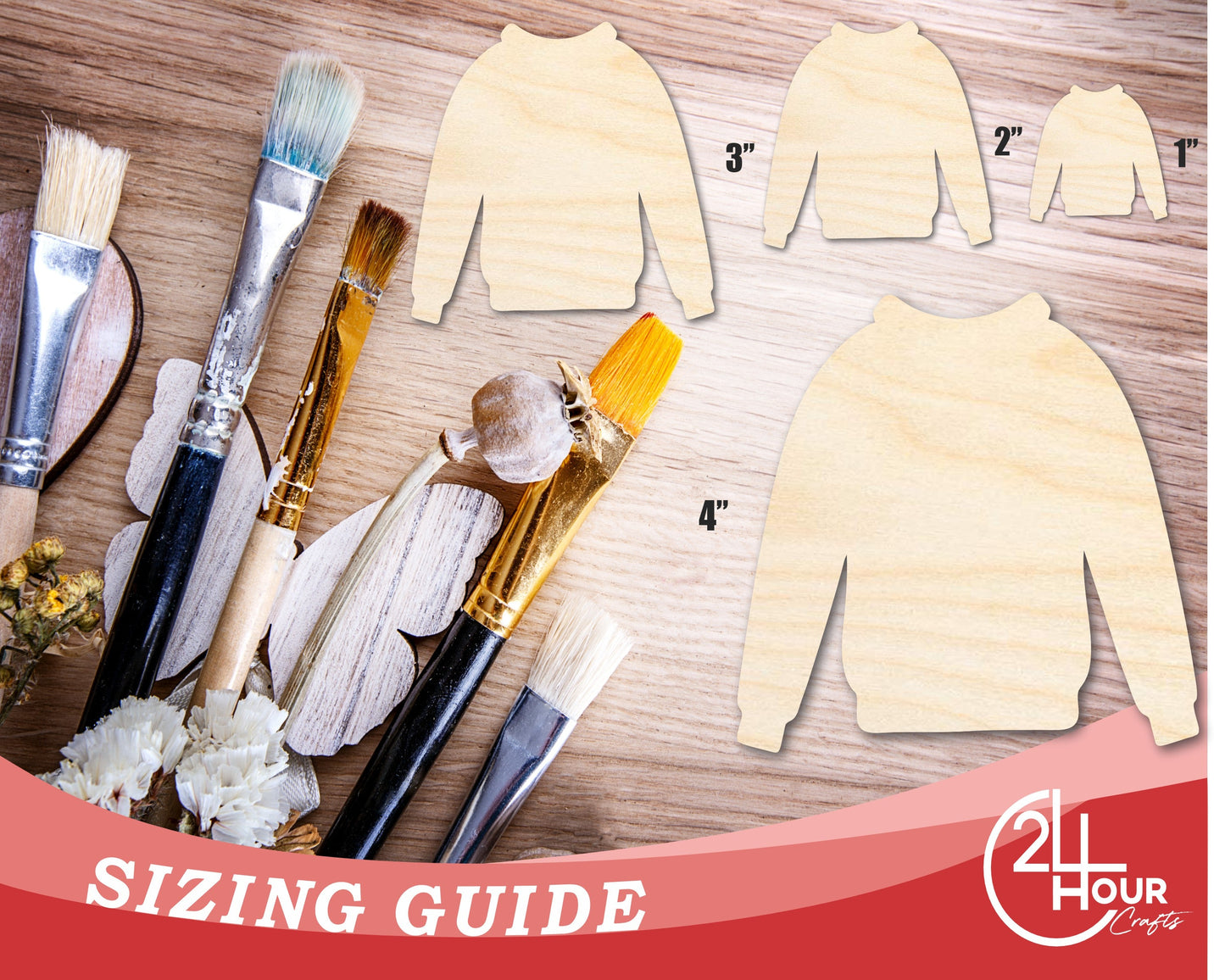Unfinished Wood Sweater Silhouette | DIY Winter Craft Cutout | up to 46" DIY
