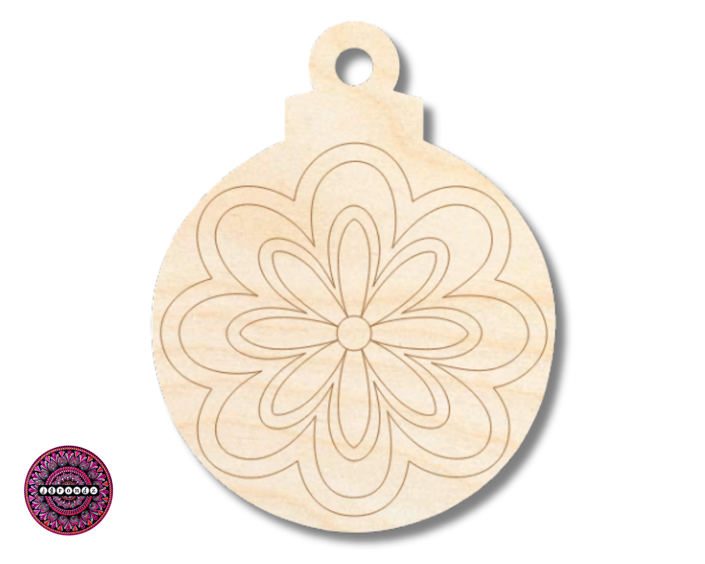 Unfinished Wood Etched Mandala One Ornament Shape | JGrondz | Paint By Line Crafts | up to 30" DIY