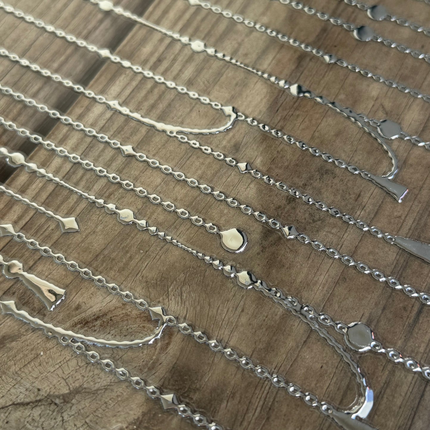 Metallic Silver Dangles