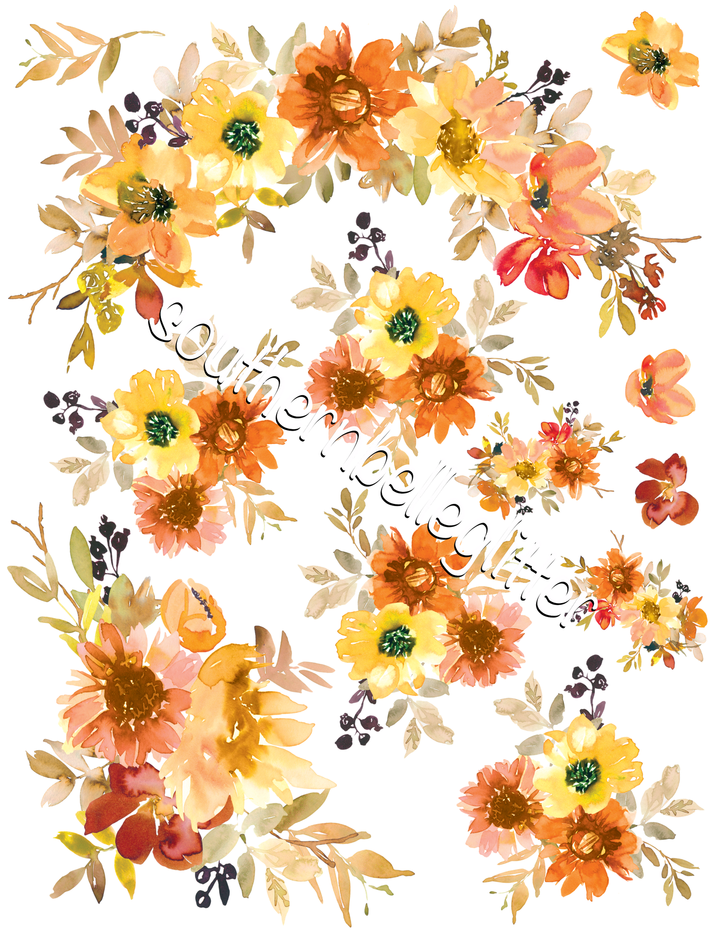 BBB Yellow/Burnt Orange Floral