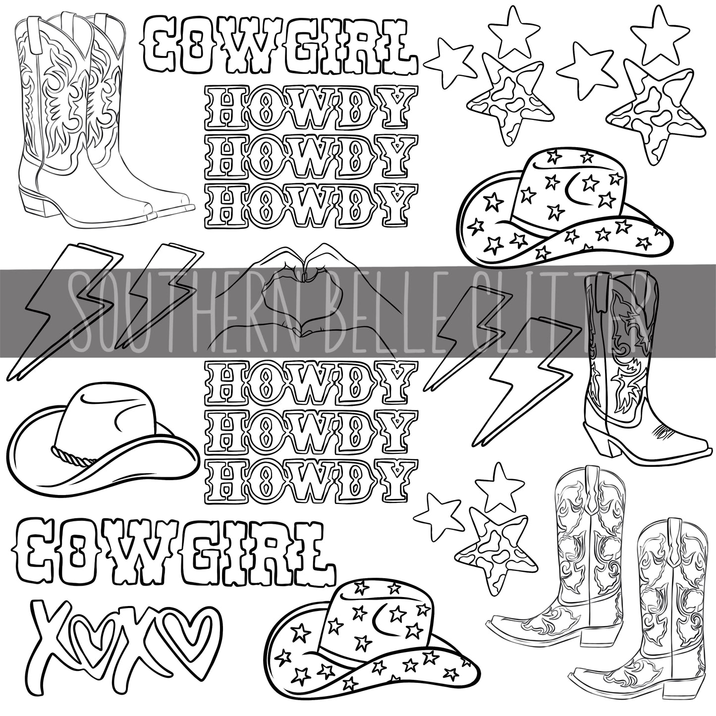 Cowgirl Outlines