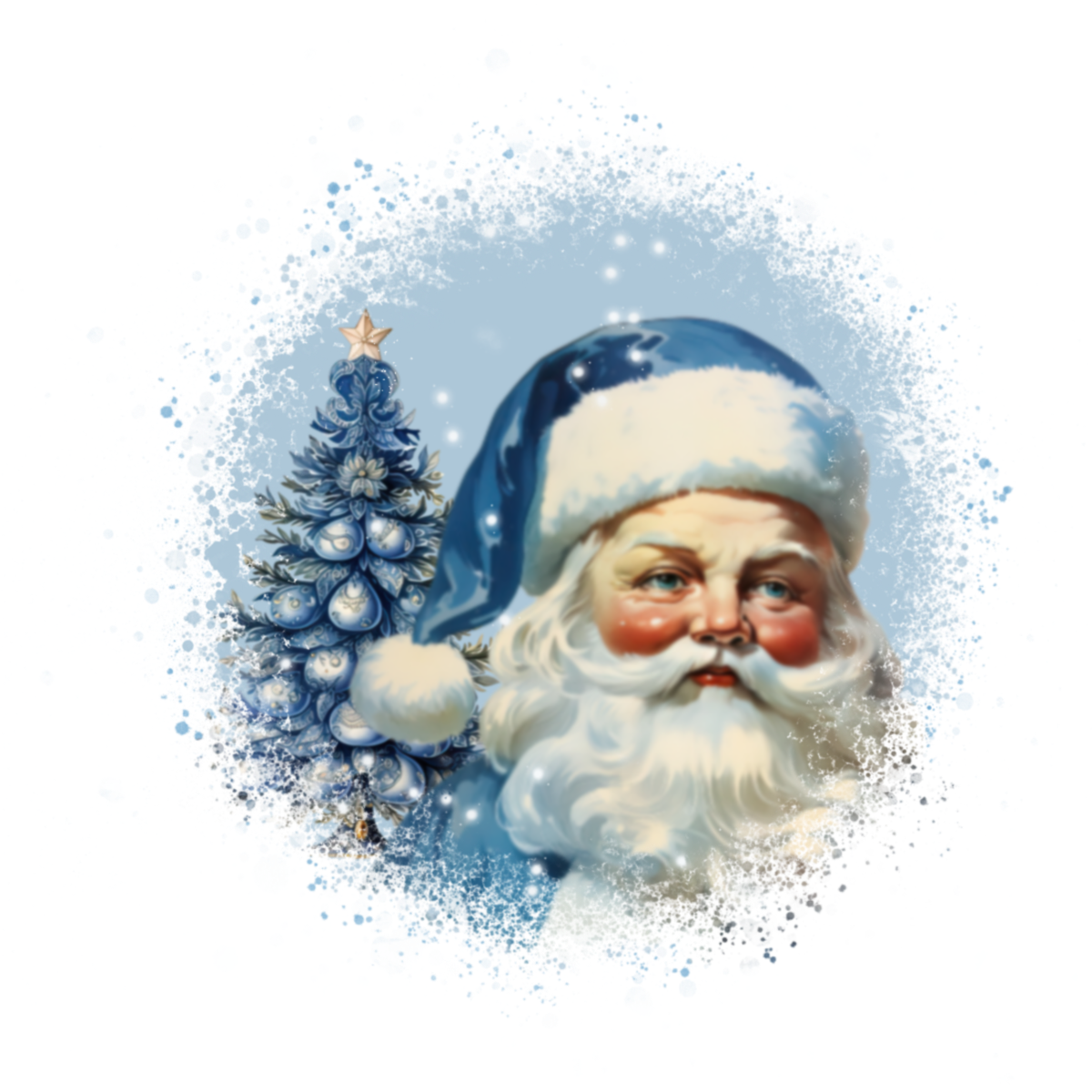 Vintage Blue Santa