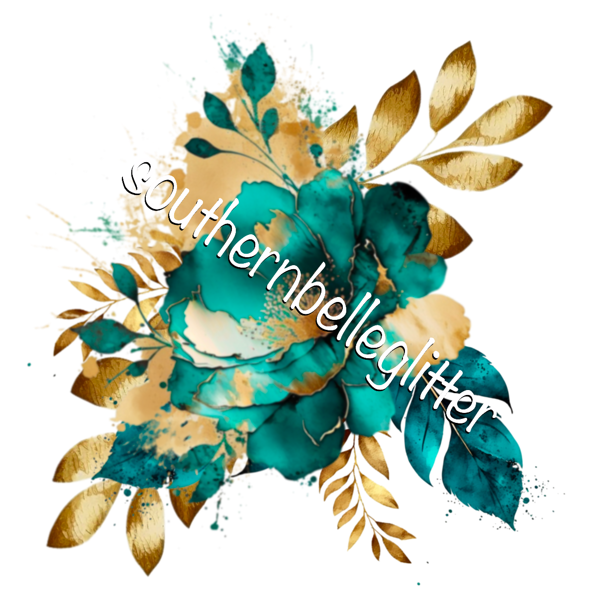 Teal/Gold Floral