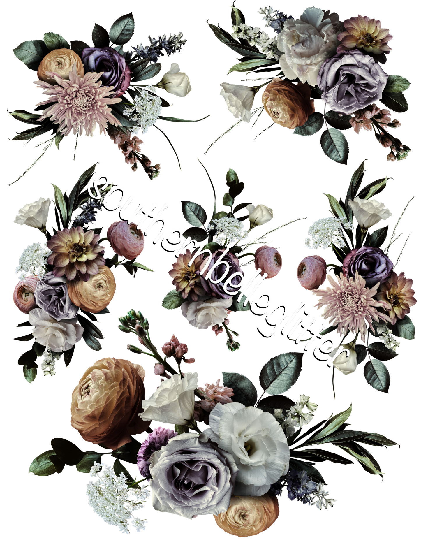 BBB Dark Purple and White Floral