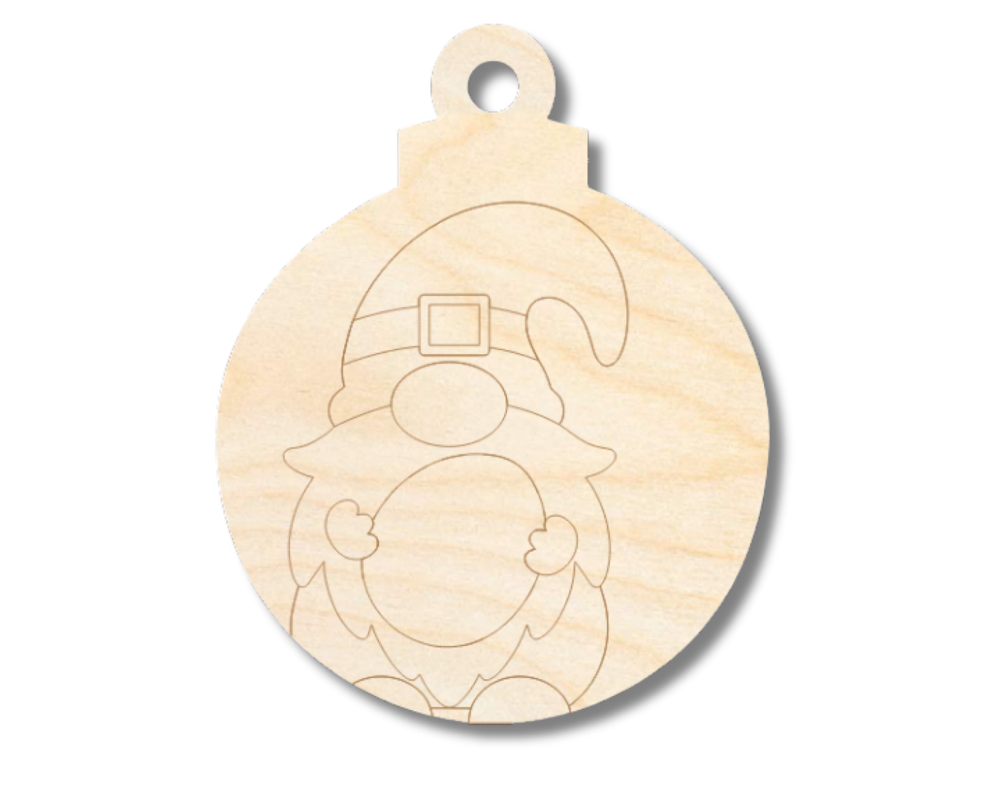 Unfinished Wood Etched Gnome Holding Egg Ornament Shape | Paint By Line Crafts | up to 30" DIY