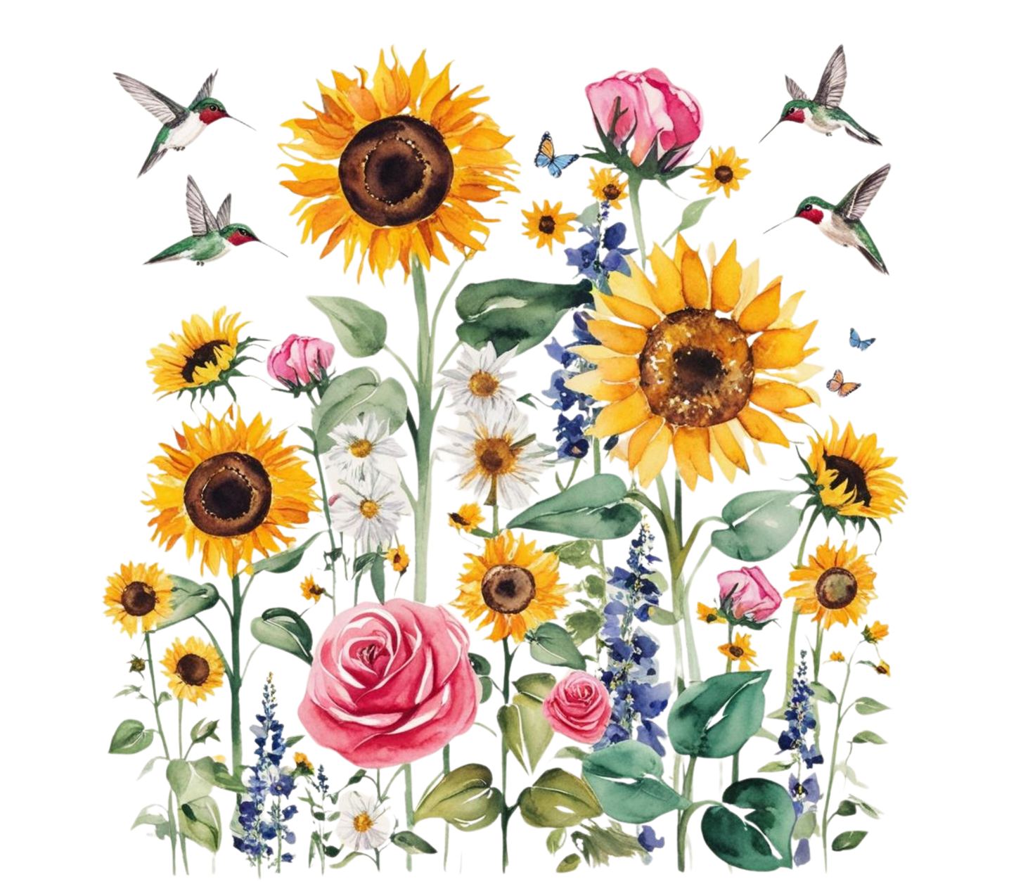 Sunflowers & Hummingbirds