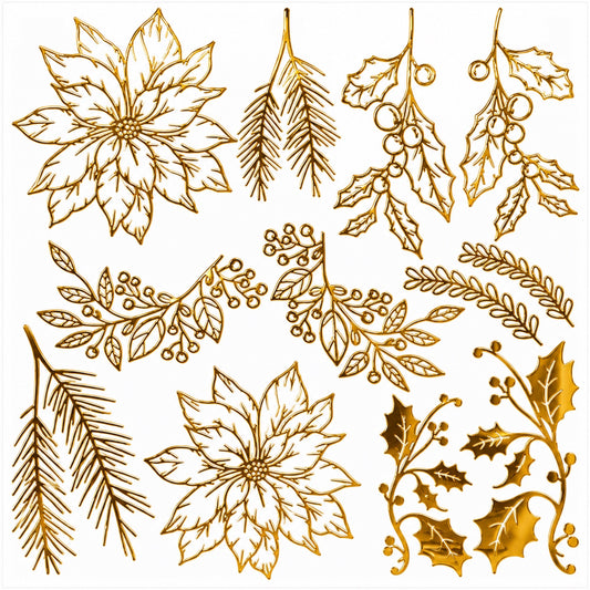 Gold Metallic Christmas Florals
