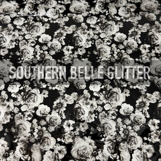 Small Black Gray Floral