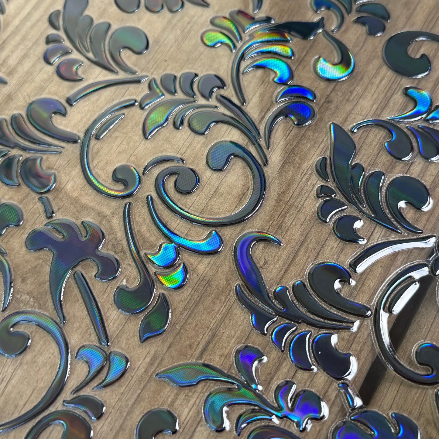 Laser Black Tooled Leather