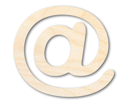 Unfinished Wood @ (At) Symbol | DIY Craft Cutout | Up to 36"