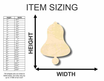 Unfinished Wood Bell Shape - Craft - up to 46" DIY