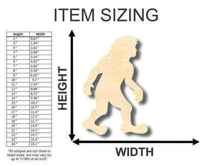 Unfinished Wood Bigfoot Shape - Craft - up to 46" DIY