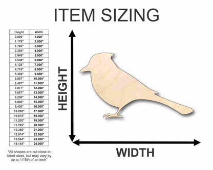 Unfinished Wood Bluebird Blue Jay Shape - Animal - Wildlife - Craft - up to 46" DIY