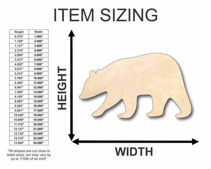 Unfinished Wood Brown Bear Shape - Animal - Craft - up to 46" DIY