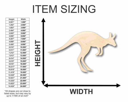 Unfinished Wood Kangaroo Shape - Animal - Craft - up to 46" DIY