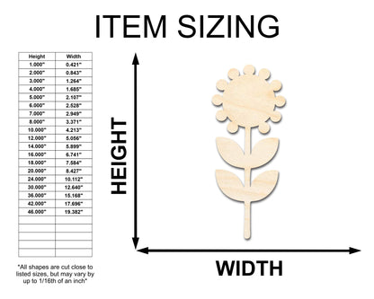 Unfinished Wood Folk Sunflower Shape - Flower Craft - up to 46" DIY