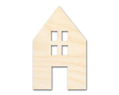Unfinished Wood House Silhouette Shape - Craft - up to 46"