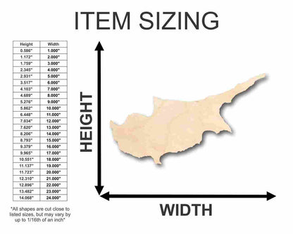 Unfinished Wood Cyprus Shape - Country - Craft - up to 46" DIY