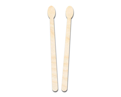 Unfinished Wood Drum Sticks Shape - Craft - up to 46"