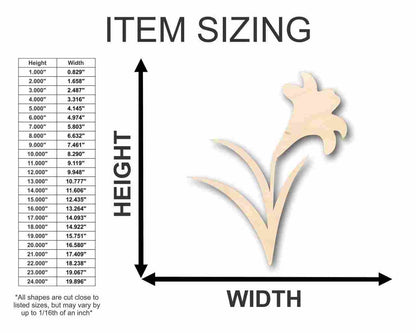 Unfinished Wood Craft Easter Lily Shape - Easter Flower - Craft up to 46" DIY