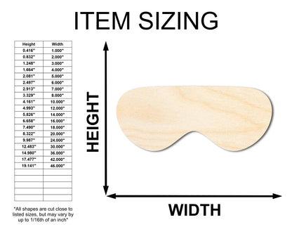 Unfinished Wood Goggles Shape - Craft - up to 46"