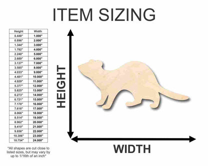 Unfinished Wood Ferret Shape - Animal - Craft - up to 46" DIY