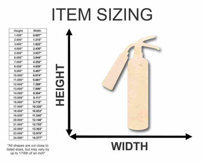 Unfinished Wood Fire Extinguisher Shape -Firefighter - Craft - up to 46" DIY