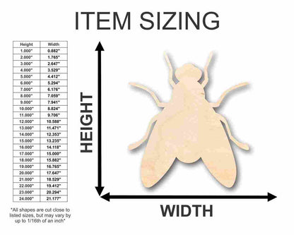 Unfinished Wood Fly Shape -Insect - Craft - up to 46" DIY