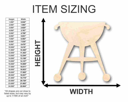 Unfinished Wood Grill Shape - Summer - Craft - up to 46" DIY