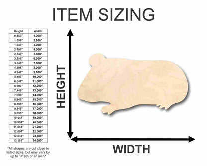 Unfinished Wood Guinea Pig Shape - Animal - Pet - Craft - up to 46" DIY