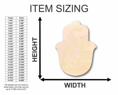 Unfinished Wood Hamsa Shape - Craft - up to 46" DIY