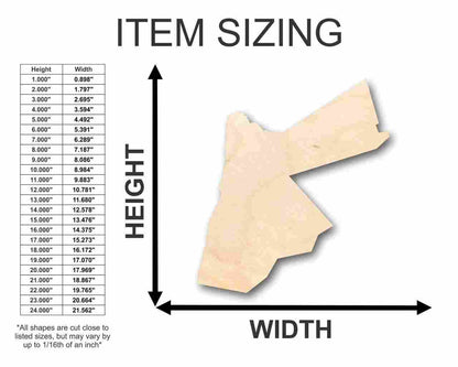 Unfinished Wood Jordan Shape - Country - Craft - up to 46" DIY