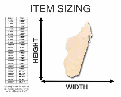 Unfinished Wood Madagascar Shape - Country - Craft - up to 46" DIY