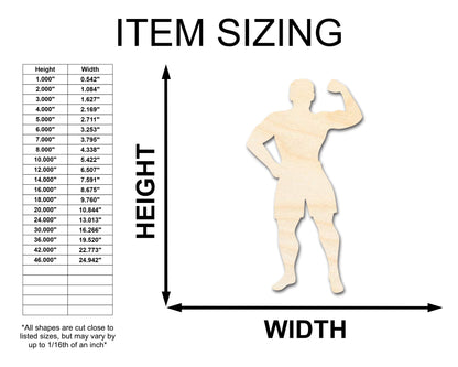 Unfinished Wood Body Builder Shape - Craft - up to 46" DIY