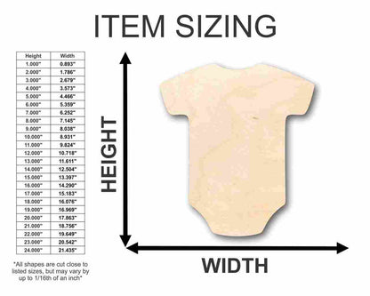 Unfinished Wood Onesie Shape - Baby - Craft - up to 46" DIY