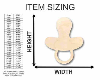 Unfinished Wood Pacifier Shape - Nursery Decor - Craft- up to 46" DIY