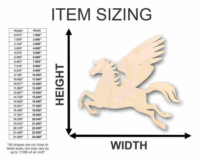 Unfinished Wood Pegasus Shape - Mythical - Beast - Craft - up to 46" DIY