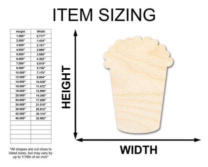 Unfinished Wood Popcorn Shape - Food Craft - up to 46" DIY