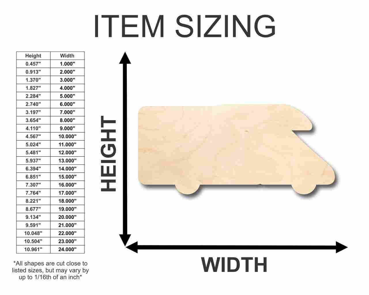 Unfinished Wood RV Shape - Camping - Craft - up to 46" DIY