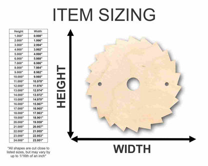 Unfinished Wood Saw Blade Shape - Construction - Tool - Craft - up to 46" DIY