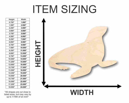 Unfinished Wood Seal Shape - Ocean - Nursery - Craft - up to 46" DIY