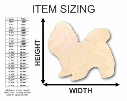 Unfinished Wood Shih Tzu Dog Shape - Animal - Pet - Craft - up to 46" DIY