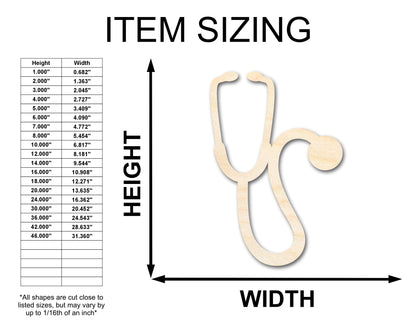 Unfinished Wood Stethoscope Shape | Craft Cutout | up to 46" DIY