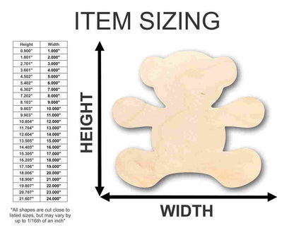 Unfinished Wood Teddy Bear Shape - Craft - up to 46" DIY