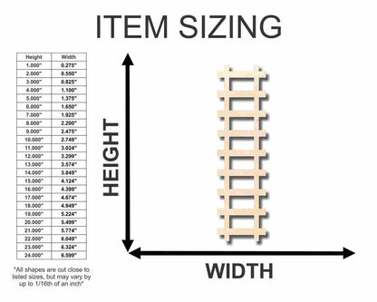Unfinished Wood Train Track Shape - Craft - up to 46" DIY