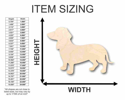 Unfinished Wood Wiener Dog - Dachshund Puppy Shape - Animal - Pet - Craft - up to 46" DIY
