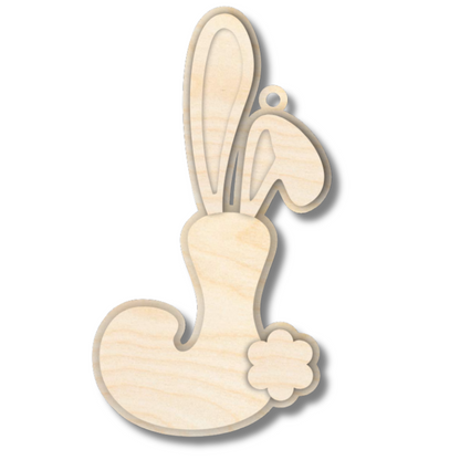 Unfinished Wood Layered Letter Bunny Tags| A-Z | 4 Piece | 6" Tall | 1/8" Wood | Wood Craft DIY
