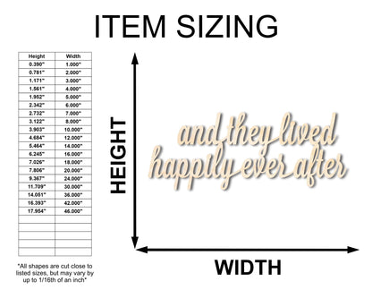Unfinished Wood Happily Ever After Shape - Word Craft - up to 46"