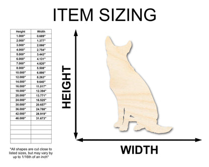 Unfinished Wood Sitting Dog Shape - up to 46"