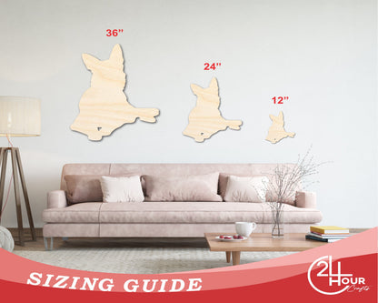 Unfinished Wood Dog Shape - up to 46"